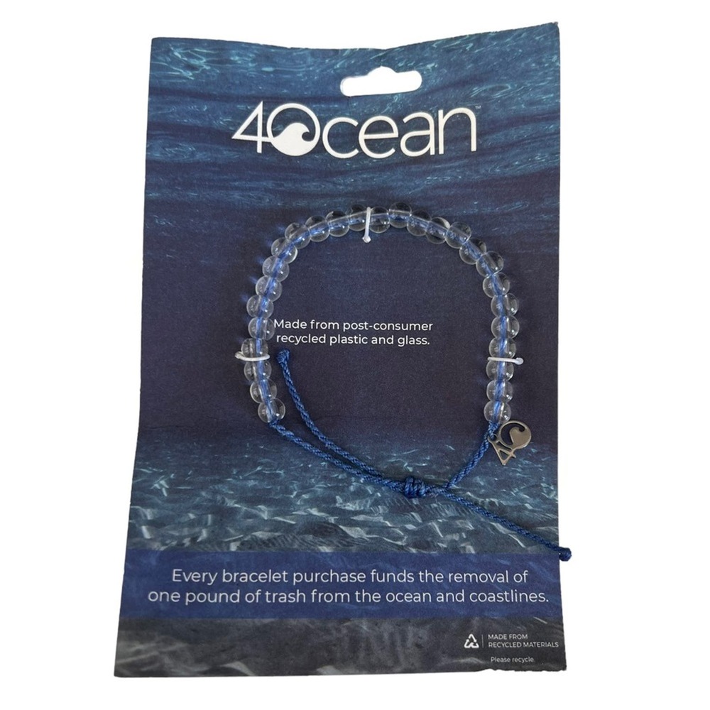 4ocean bracelet recycled plastic and glass NWT